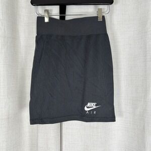 NEW! Nike Sportswear Air Ribbed Mini Tight Stretchy Skirt Black XS CA9343-010